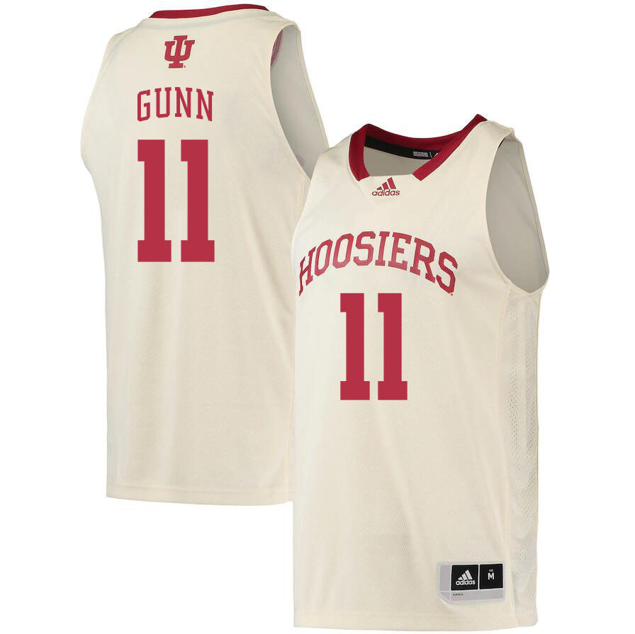 Men #11 CJ Gunn Indiana Hoosiers College Basketball Jerseys Stitched Sale-Cream